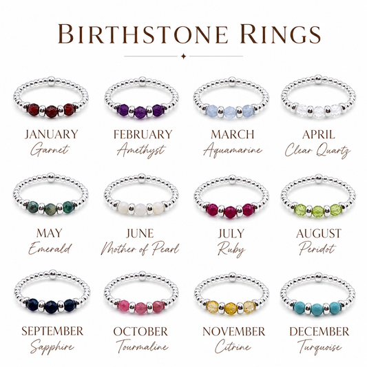 ‘Three Wishes’ Birthstone Rings