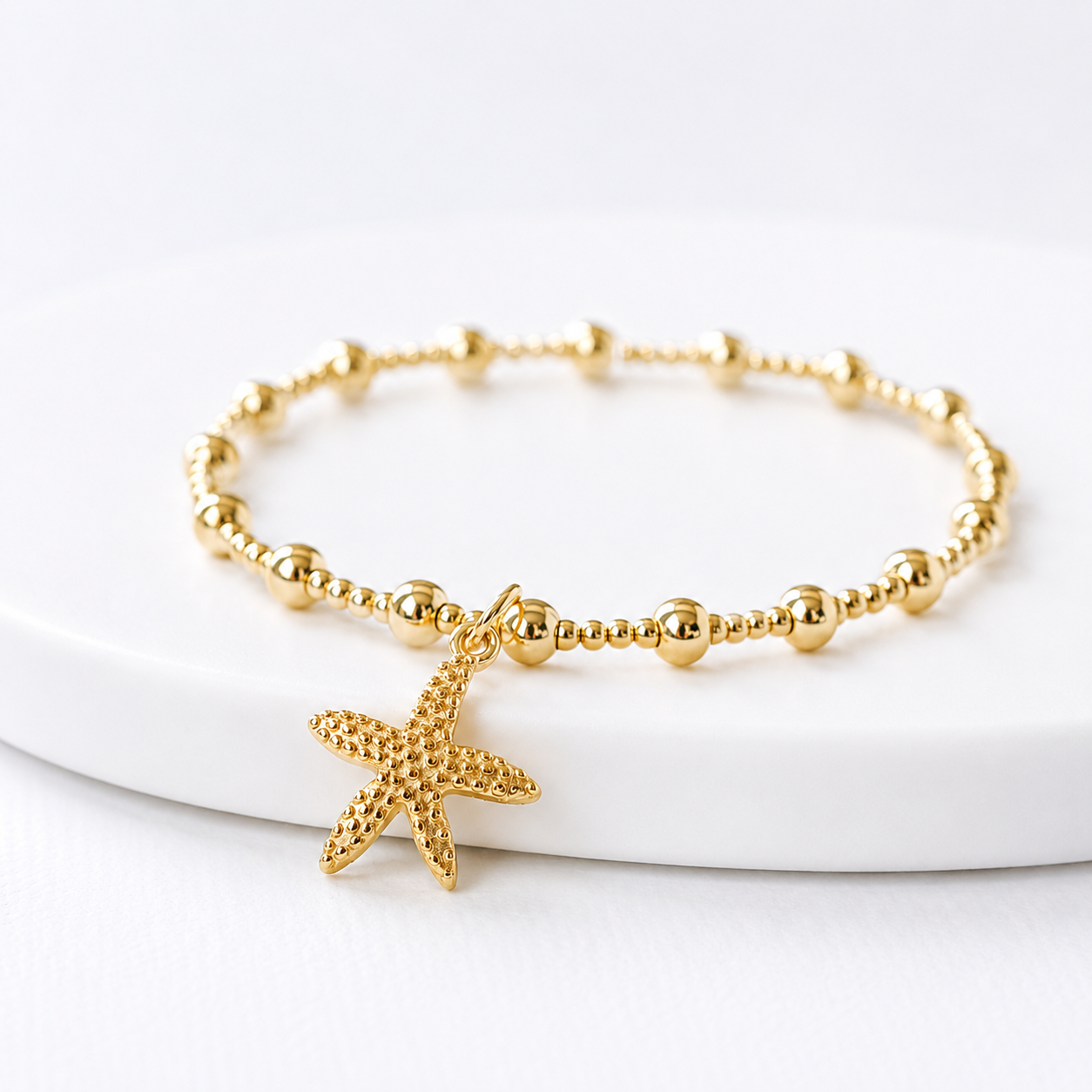 Starfish Charm Bracelet- 925 Sterling Silver