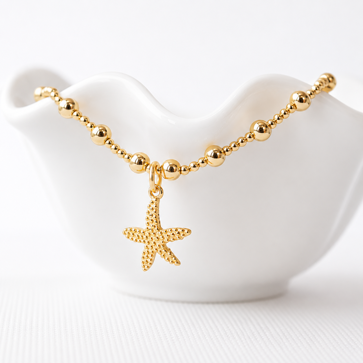 Starfish Charm Bracelet- 925 Sterling Silver