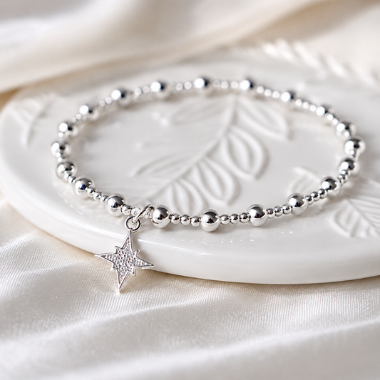 North Star Charm Bracelet | 925 Sterling Silver