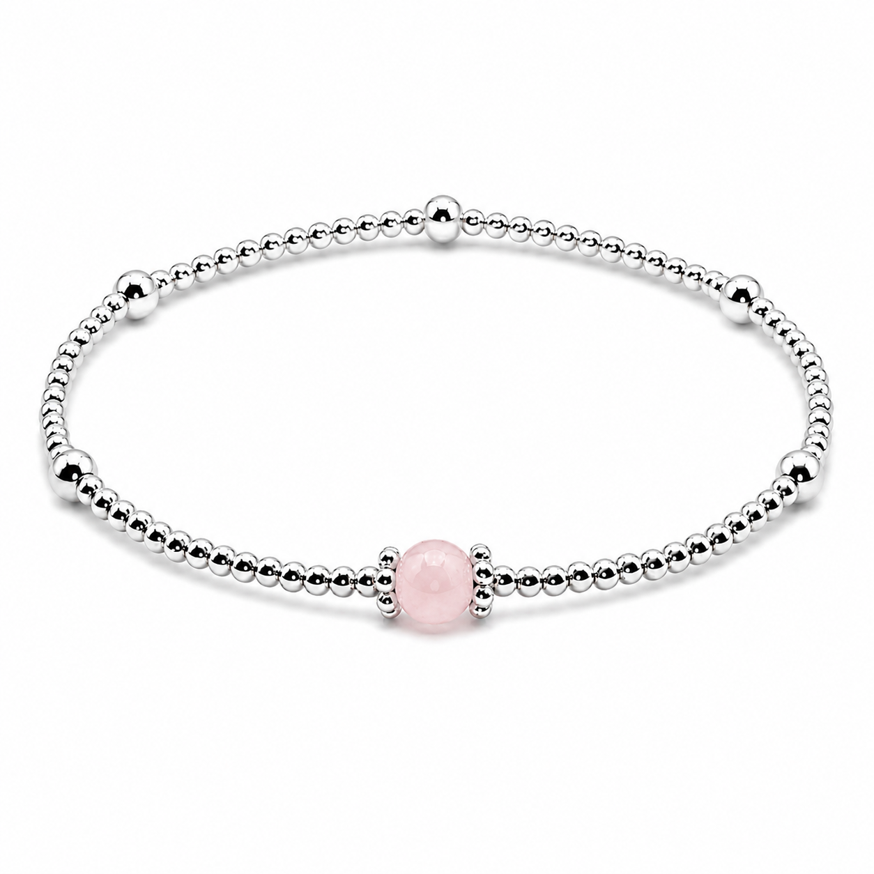 Touch of Rose Quartz Bracelet | 925 Sterling Silver