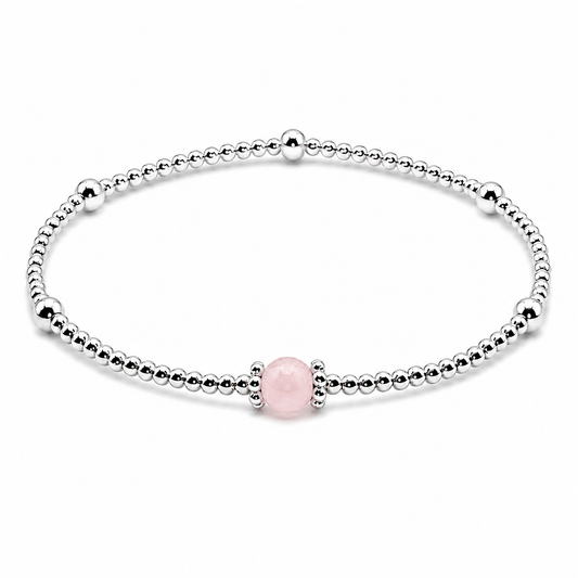 Touch of Rose Quartz Bracelet | 925 Sterling Silver