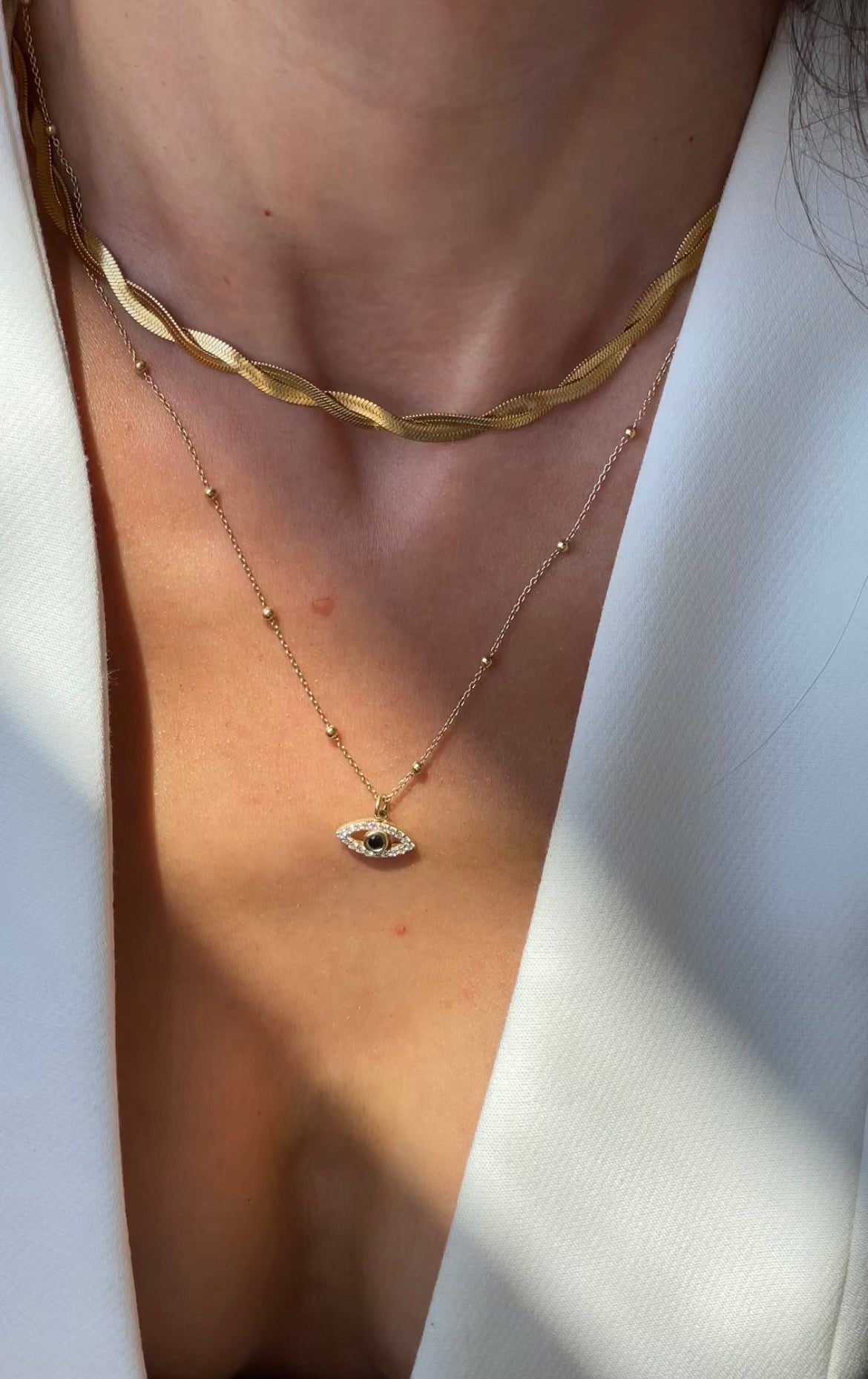 Gold Evil Eye Necklace