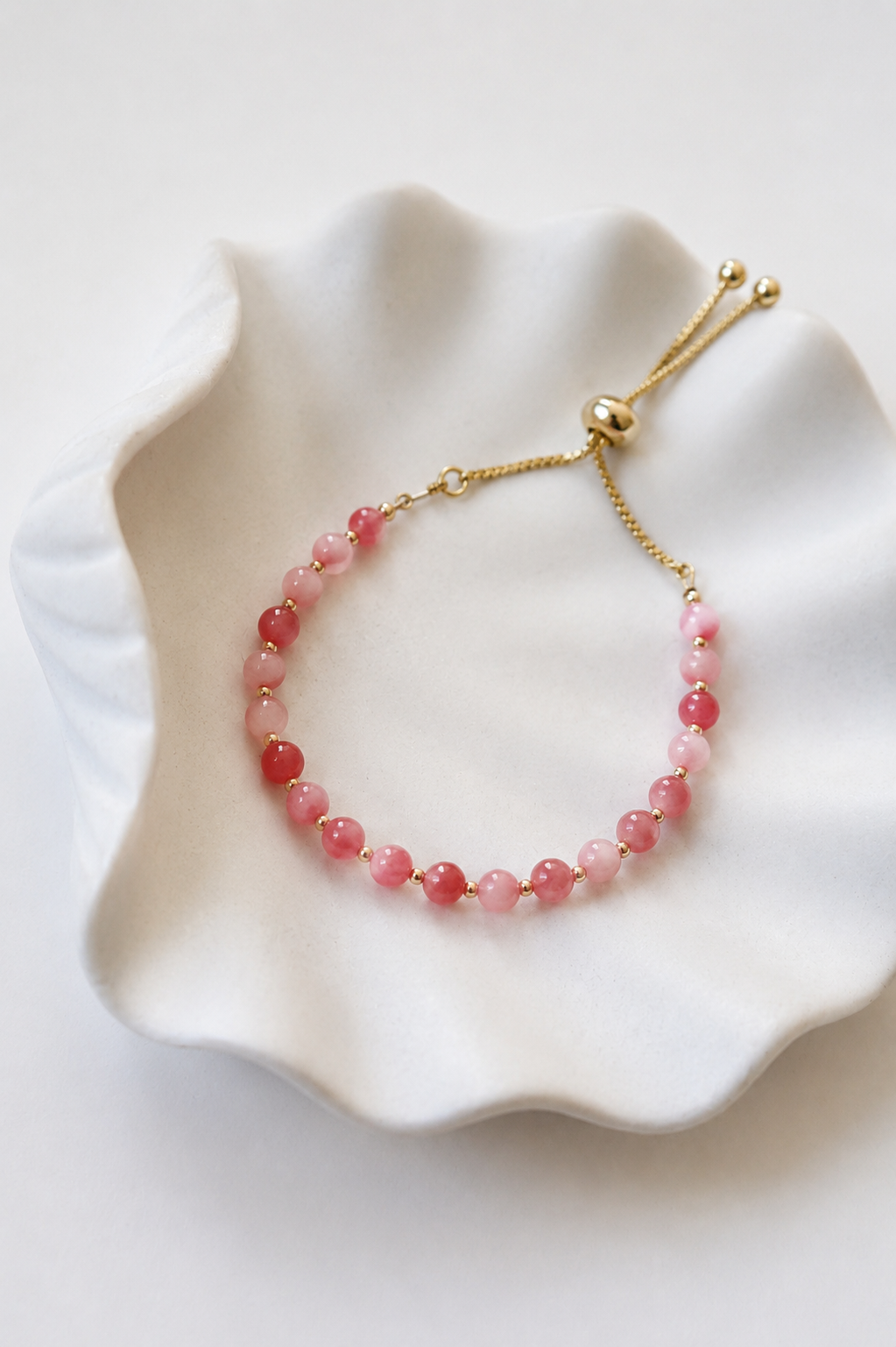 Pink Coral Adjustable Bracelet