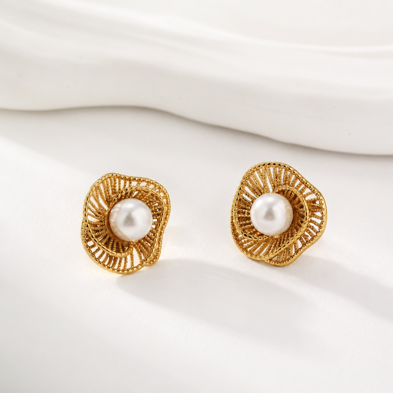 Woven Pearl Earrings
