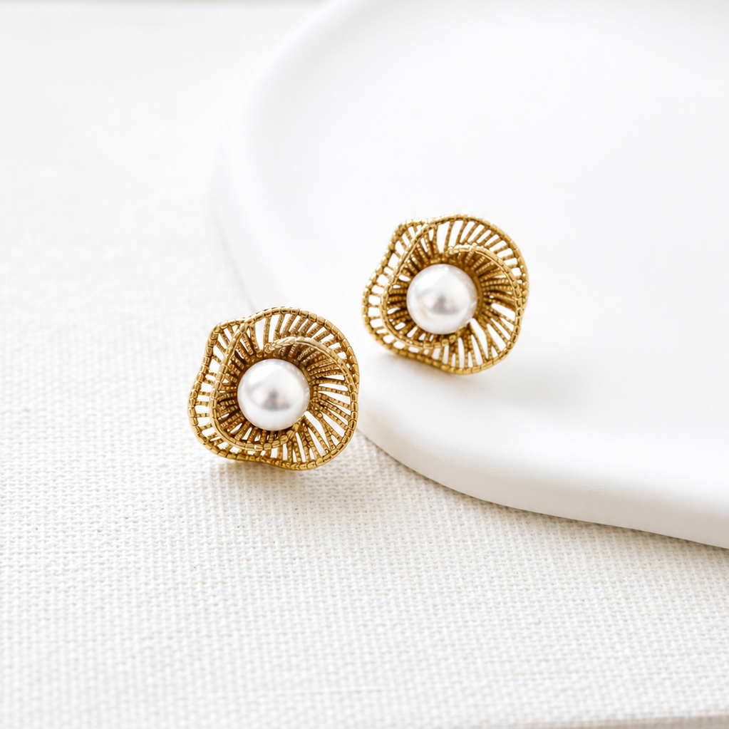 Woven Pearl Earrings