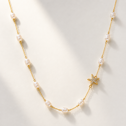 Pearl with starfish Necklace