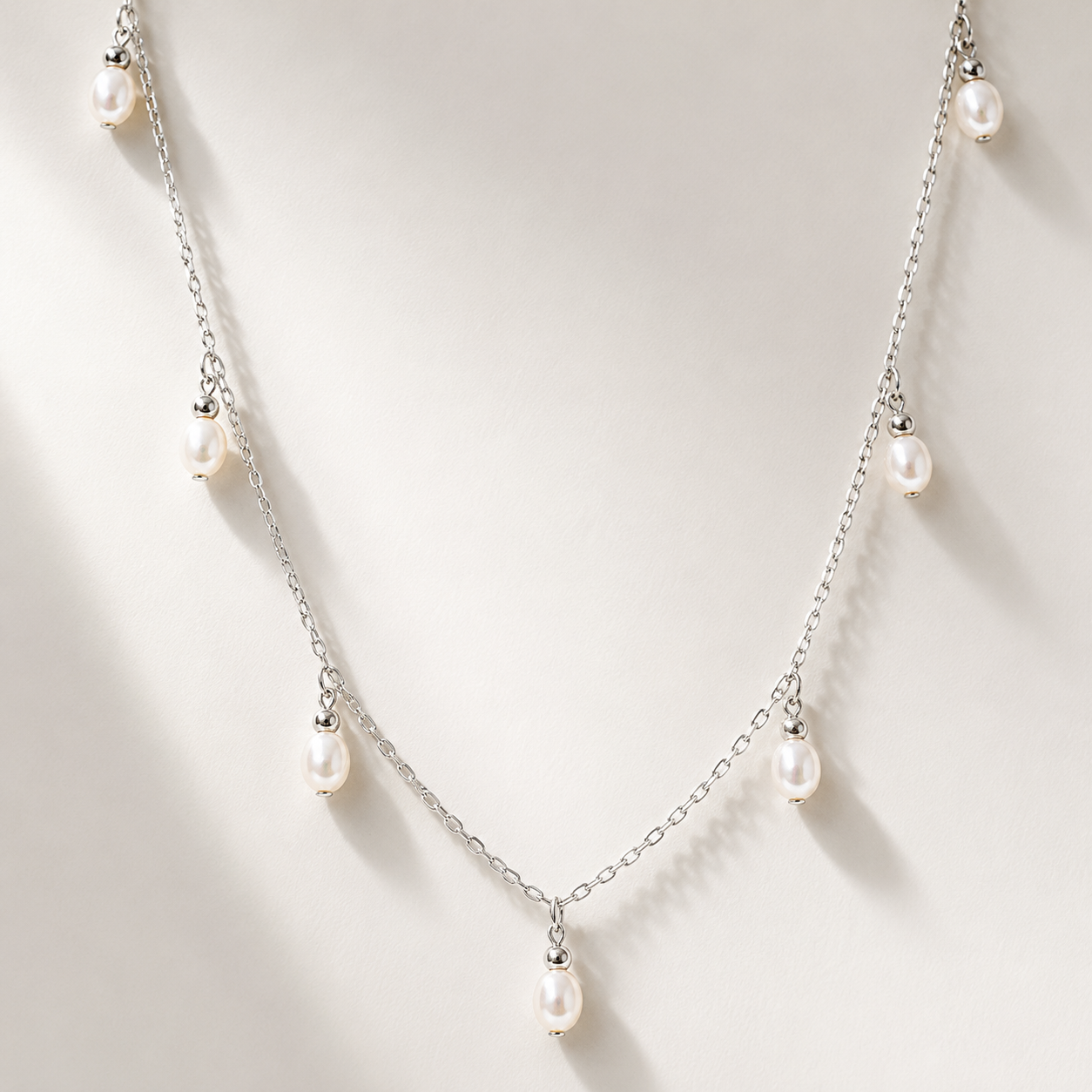Multi Pearl Drop Necklace