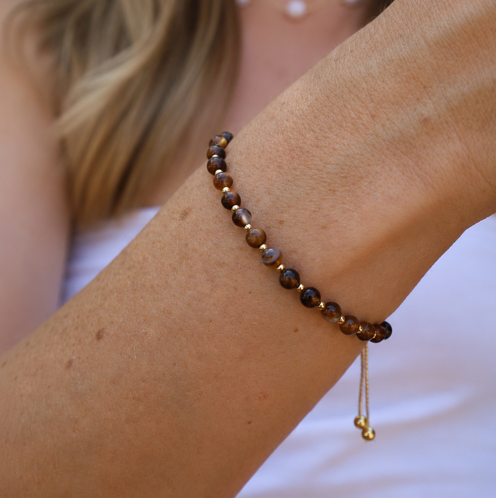 Brown Agate Adjustable Bracelet
