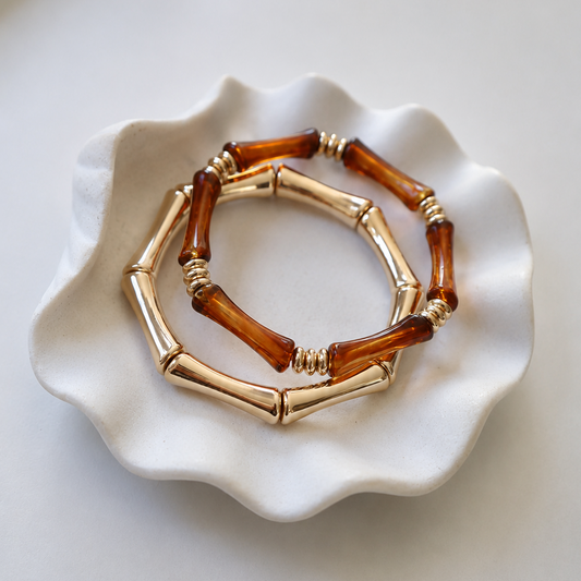 Tortoiseshell Bamboo Bangle Set