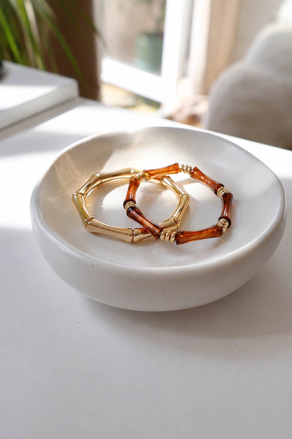 Tortoiseshell Bamboo Bangle Set